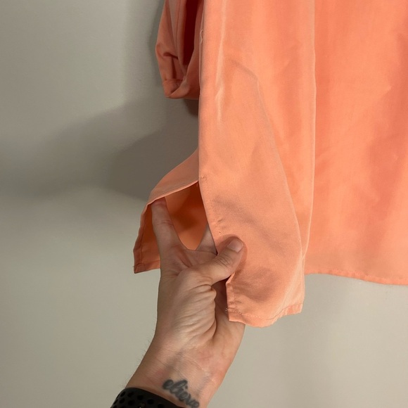 Notations Orange Button-Up Blouse, Size L - Picture 5 of 5